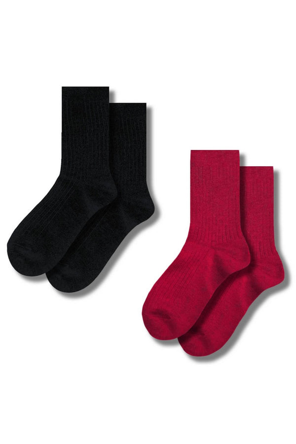 Набір вовняних шкарпеток 1187 (2 пари) black/fuchsia