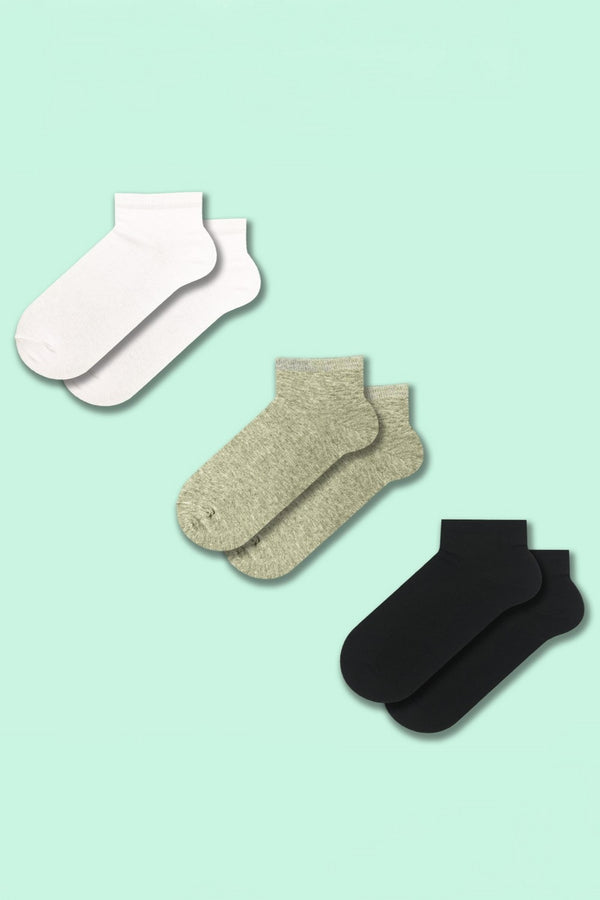Набор хлопковых носков 1197 (3 пары) white/gray/black