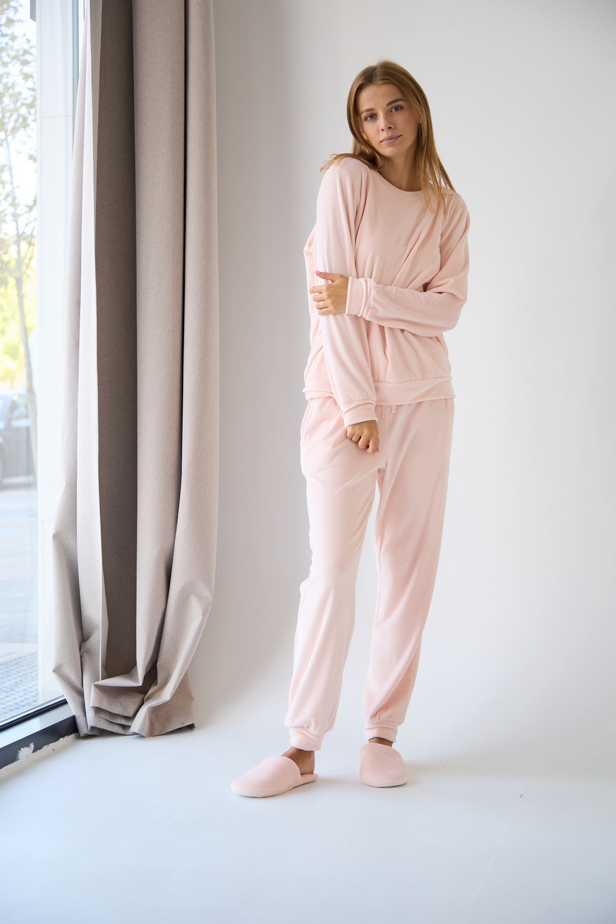 Велюрові капці LH580-03 Lux rose crystal