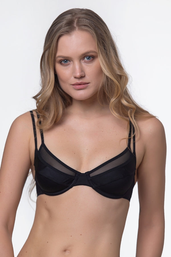 Мягкий бюстгальтер из сетки на косточках 04.1490 black