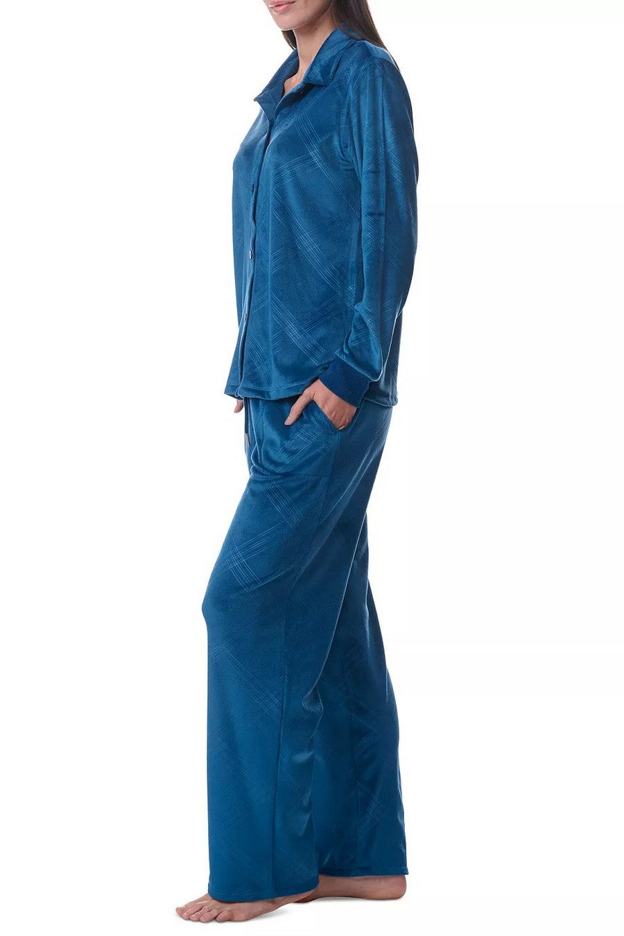 Велюровая пижама с брюками 309505794 blue