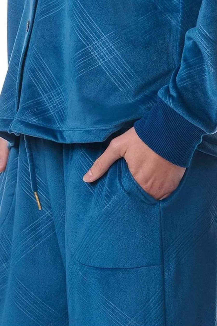 Велюровая пижама с брюками 309505794 blue