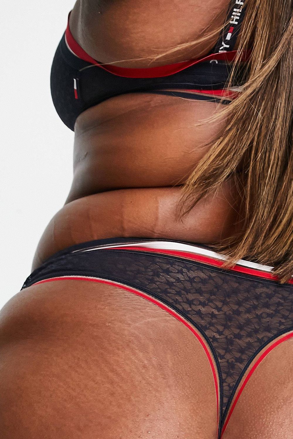 Полупрозрачные трусики стринг с принтом 429065033 blue