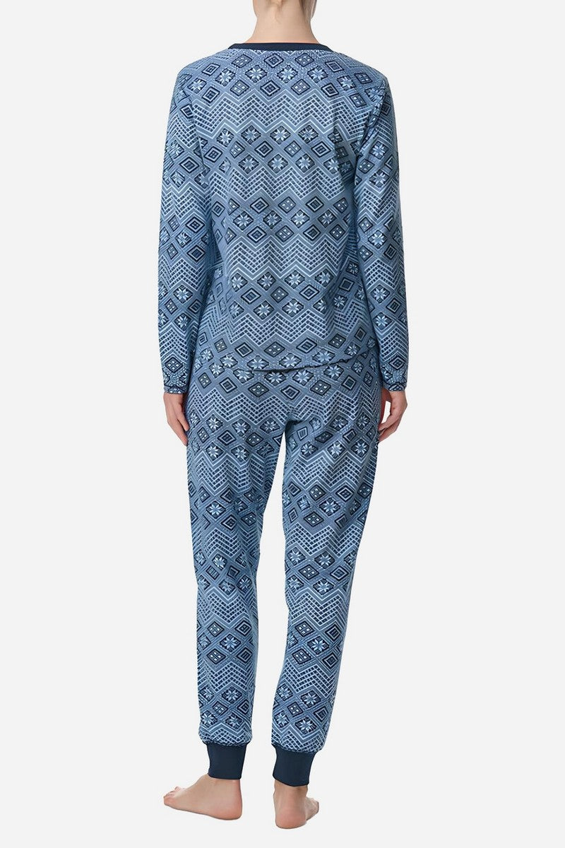 Хлопковая пижама с принтом 835256702 blue