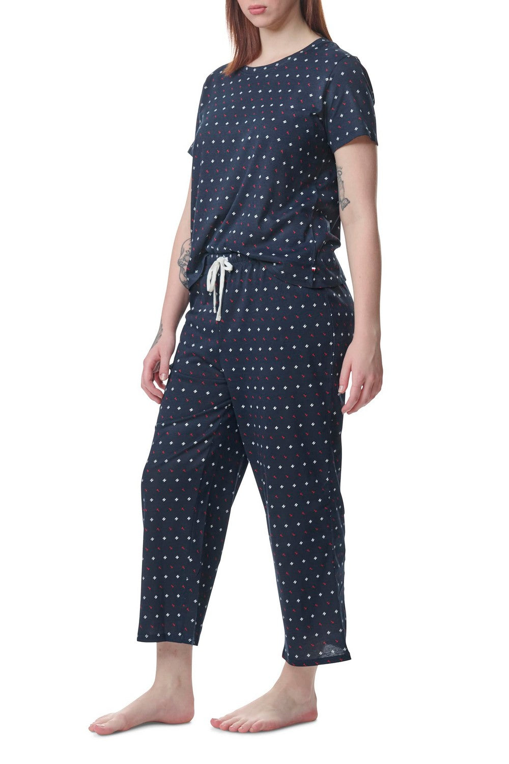 Хлопковая пижама с принтом 888184249 blue