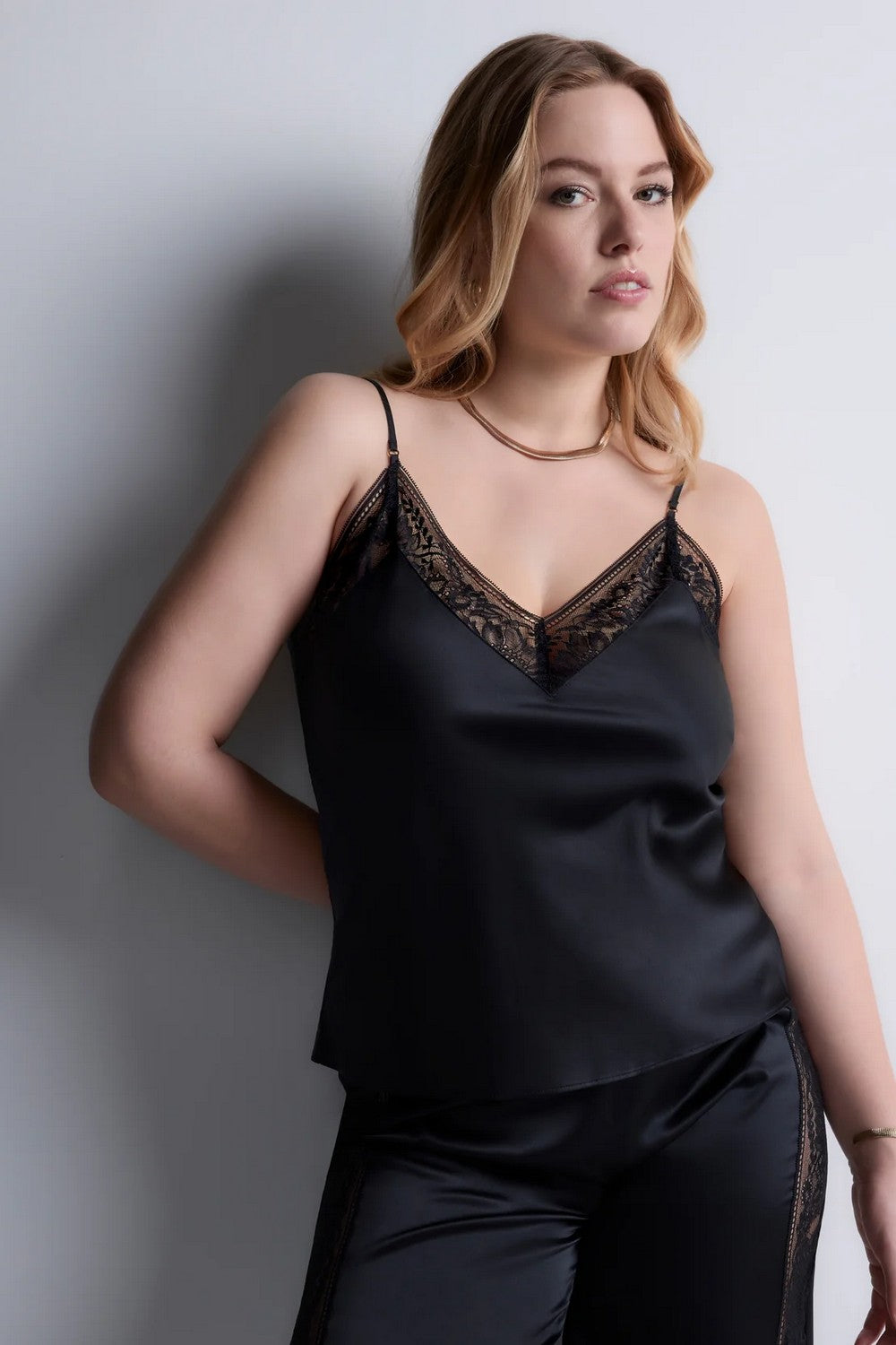 Шовковий піжамний топ 2S38-2 Midnight Whisper noir