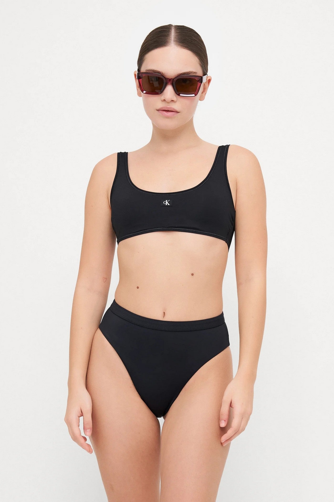 Купальний топ з логотипом 271523783 black Calvin Klein