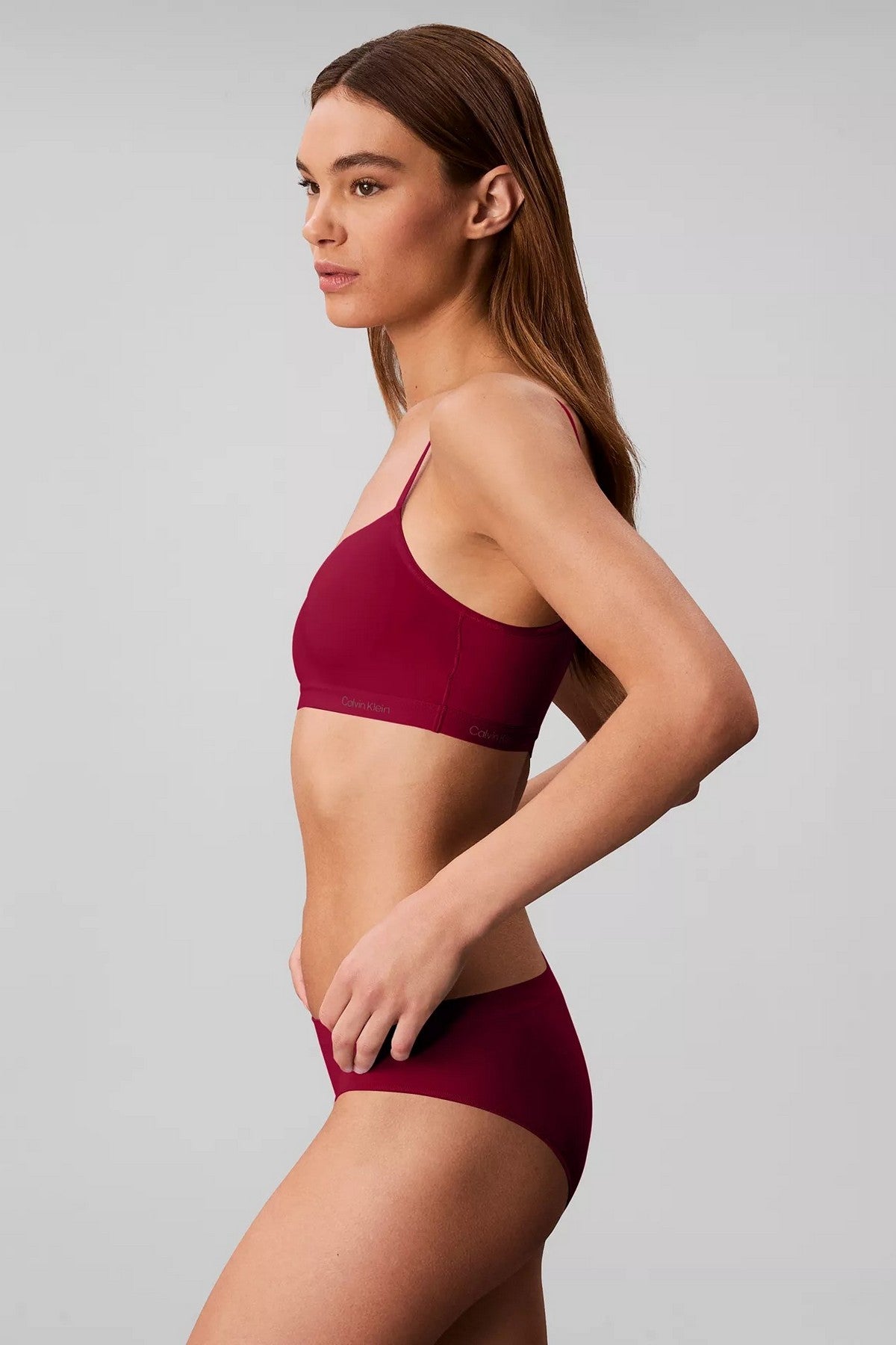 Бра-топ без кісточок 805269200 bordo Calvin Klein вигляд збоку