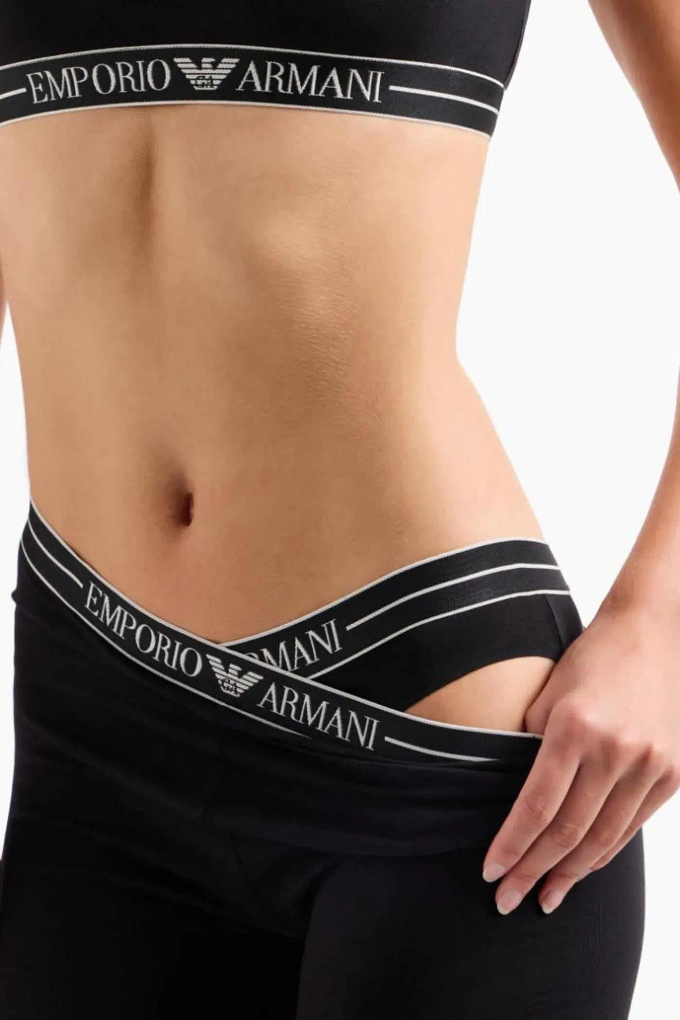 Бавовняний топ 265684336 black Emporio Armani резинка