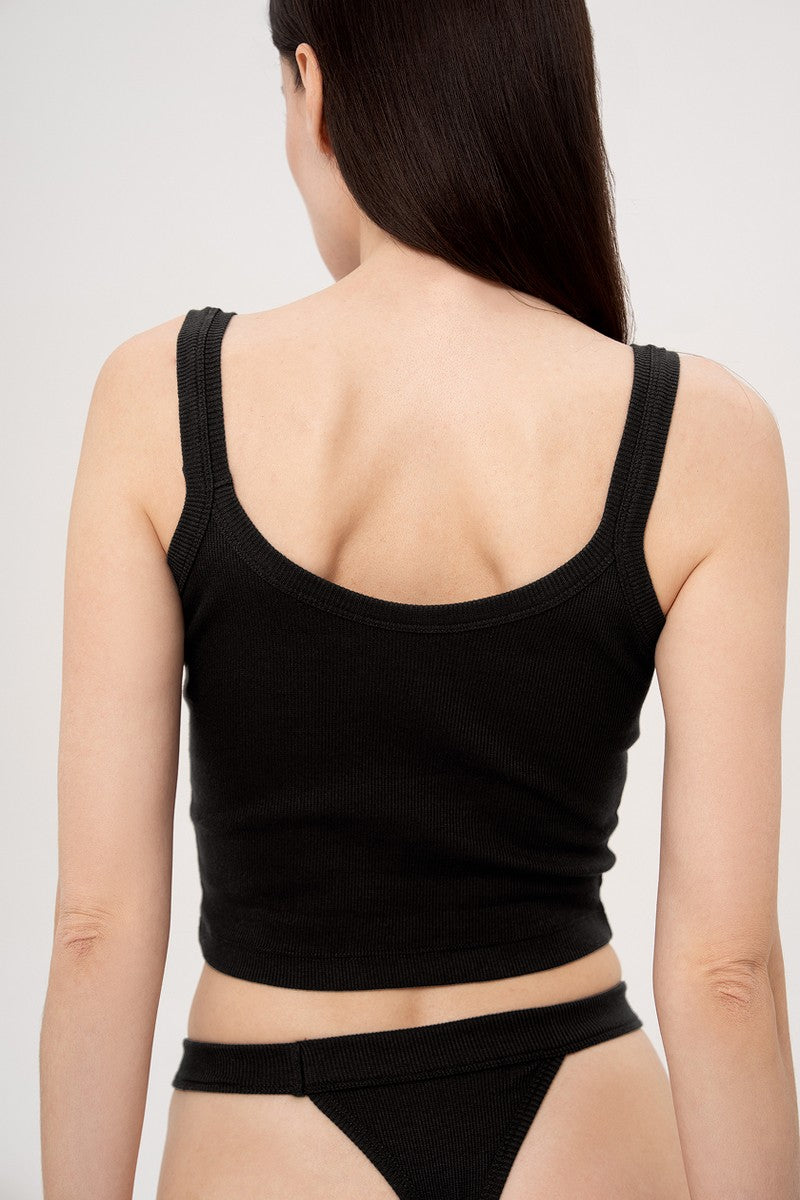 Кроп-топ в рубчик L043r black