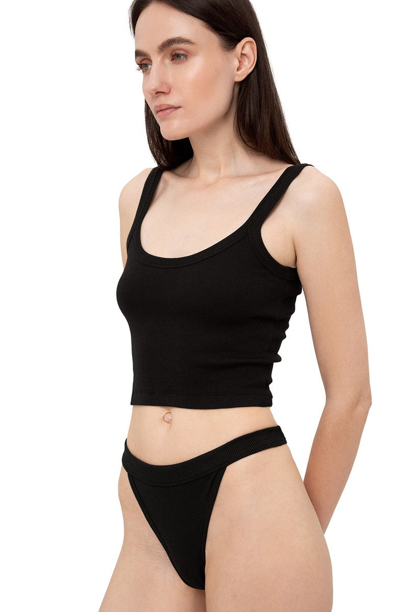 Кроп-топ в рубчик L043r black