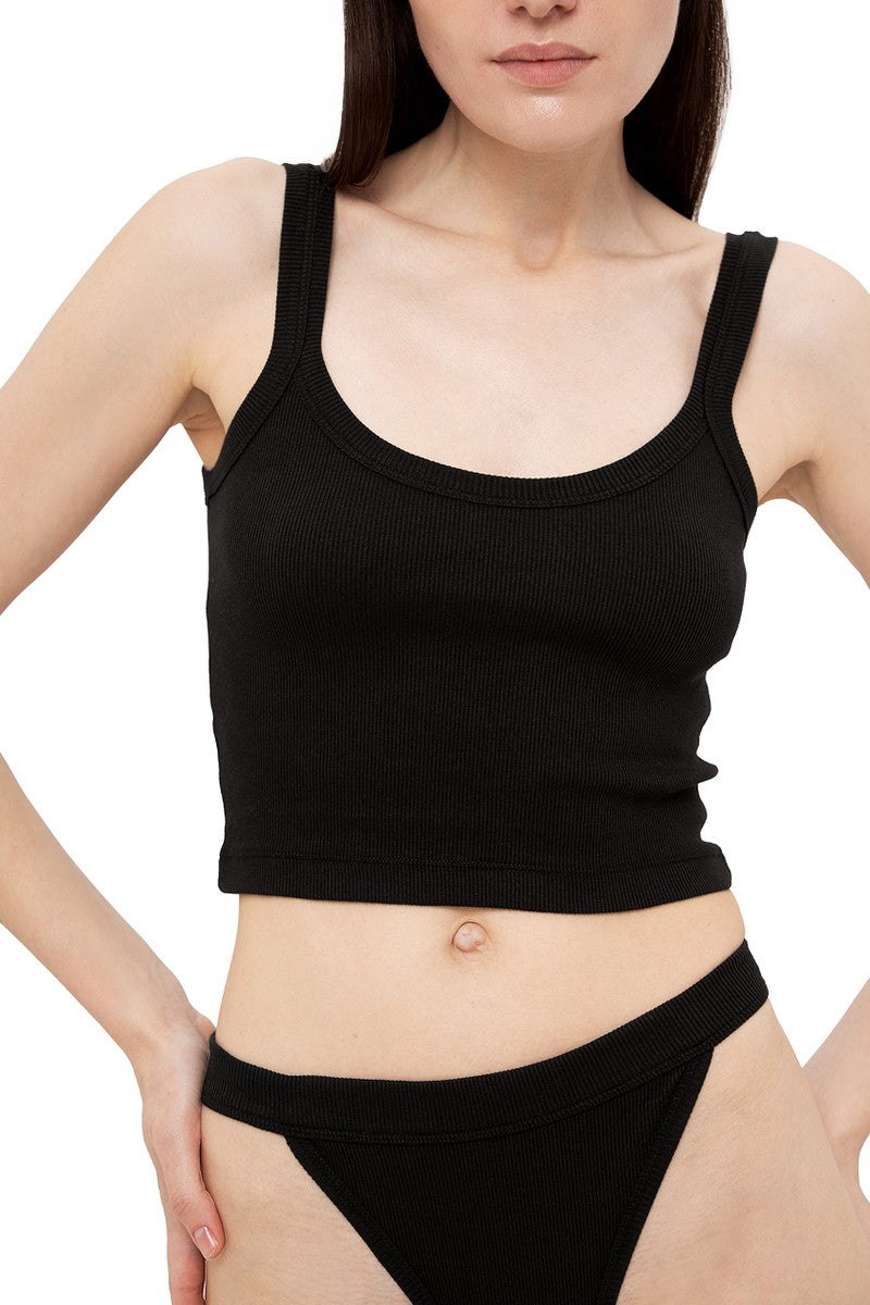 Кроп-топ в рубчик L043r black