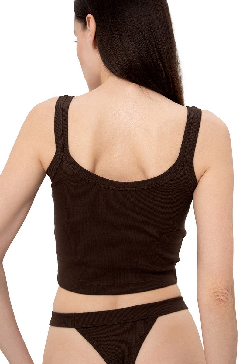 Кроп-топ в рубчик L043r chocolate