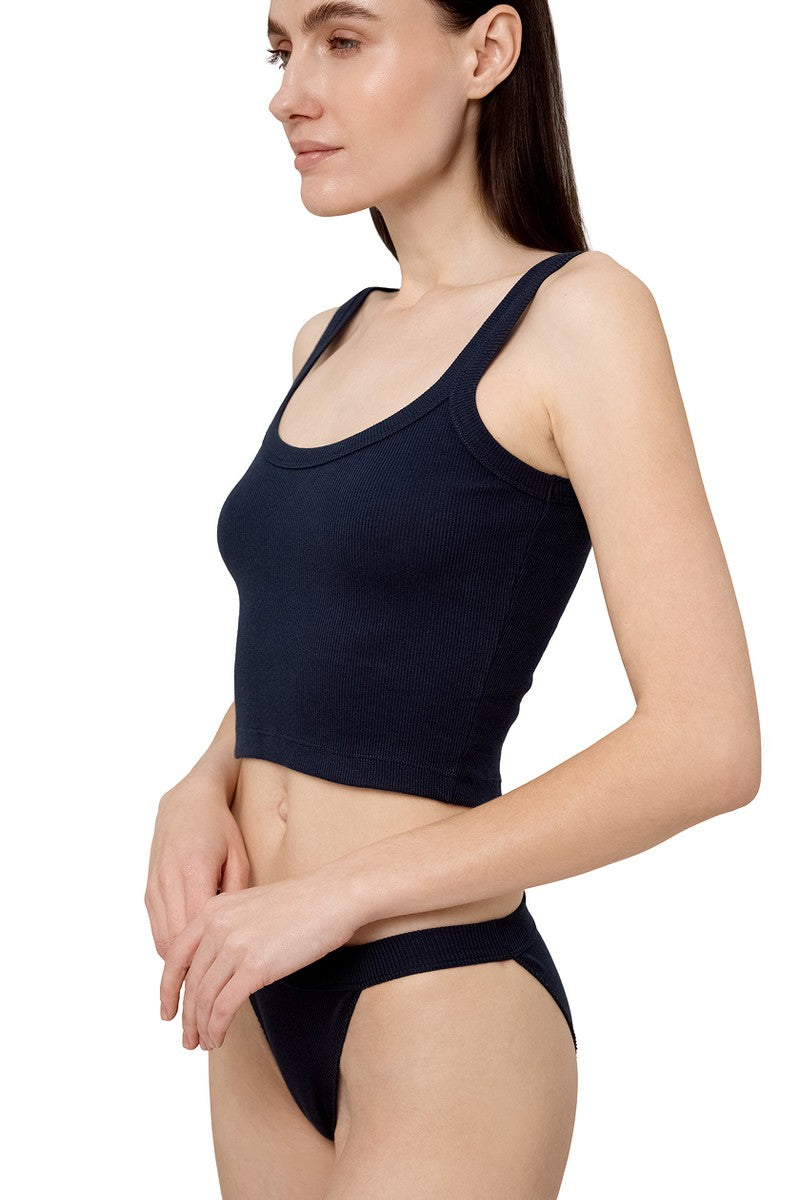 Кроп-топ в рубчик L043r dark blue