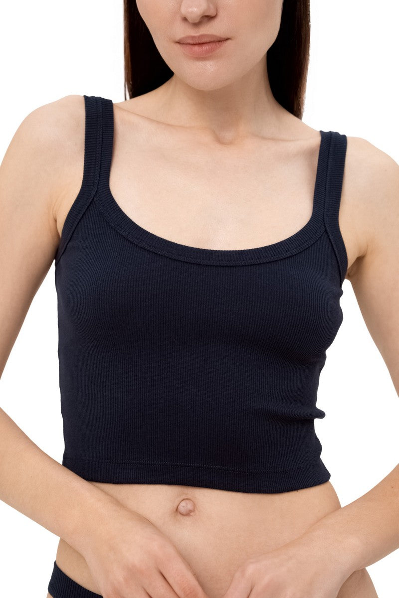 Кроп-топ в рубчик L043r dark blue