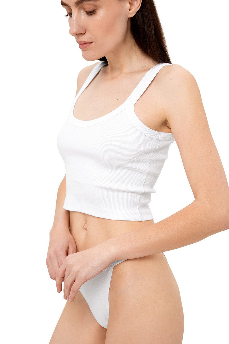 Кроп-топ в рубчик L043r white
