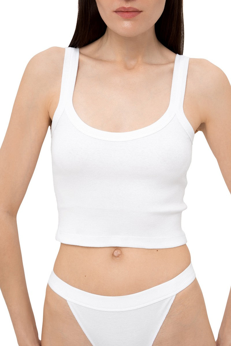 Кроп-топ в рубчик L043r white
