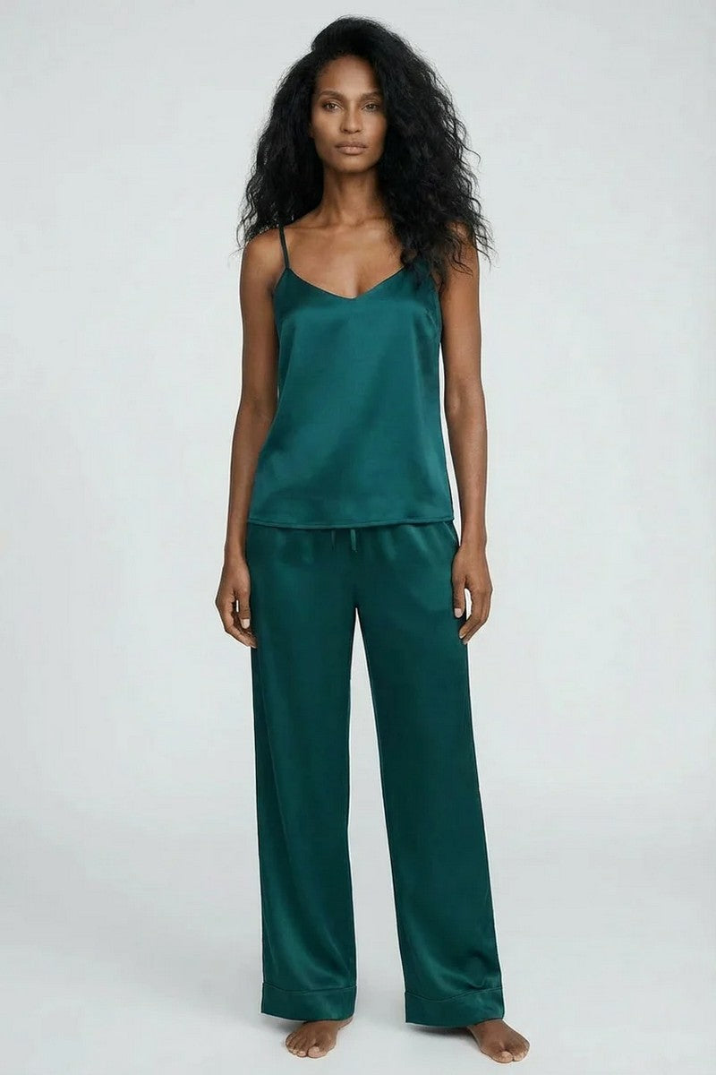 Шелковый пижамный топ 252207-01 The Lady teal eclipse