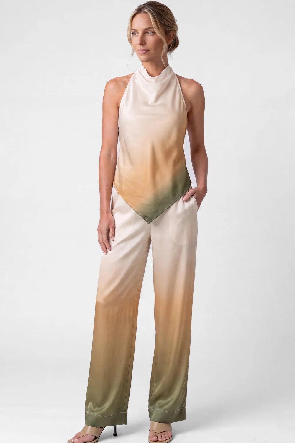 Шовковий топ 261201-21 Flowstate peach blur Nokaya