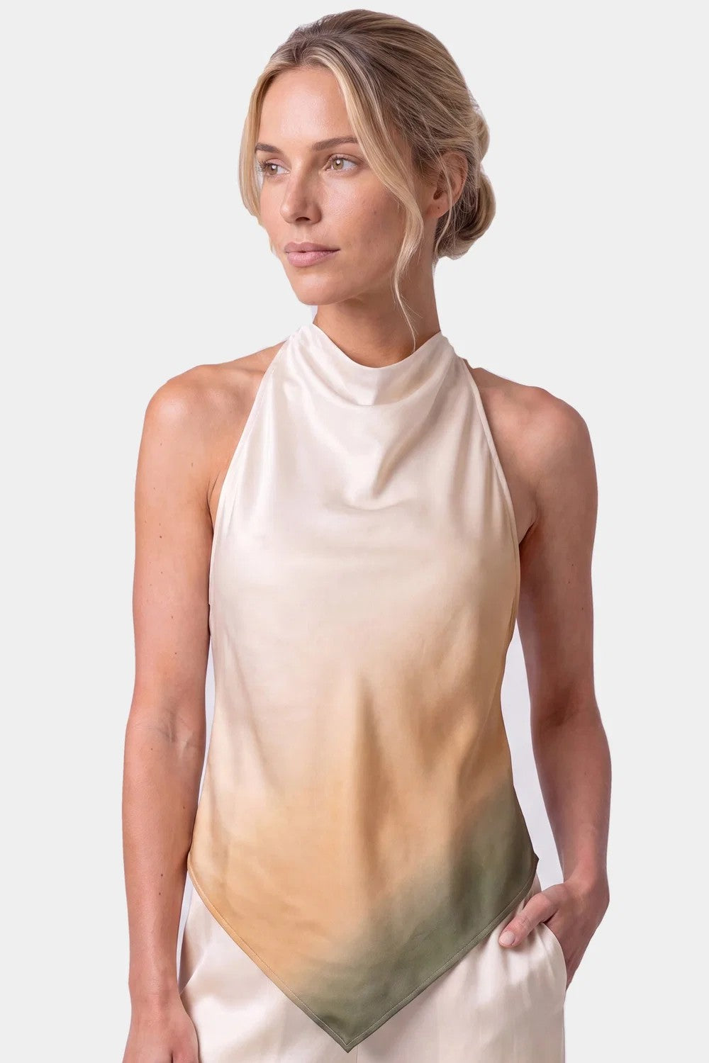 Шовковий топ 261201-21 Flowstate peach blur Nokaya