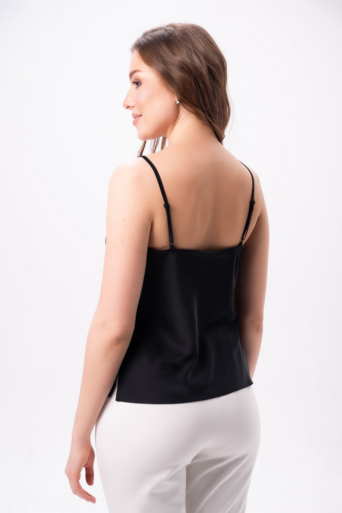 Атласный топ 2618 black