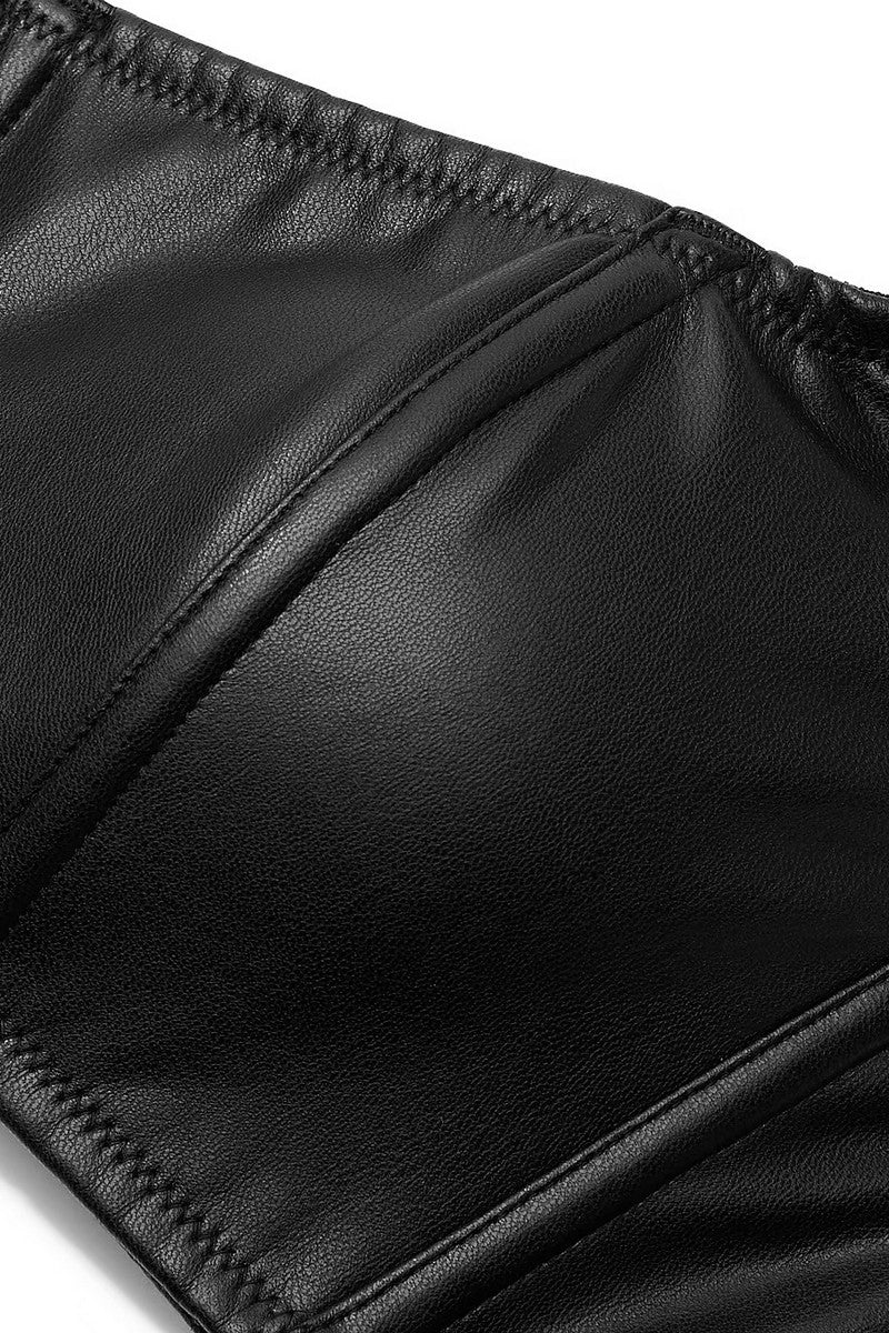 Бра-топ из эко-кожи 226272826 black