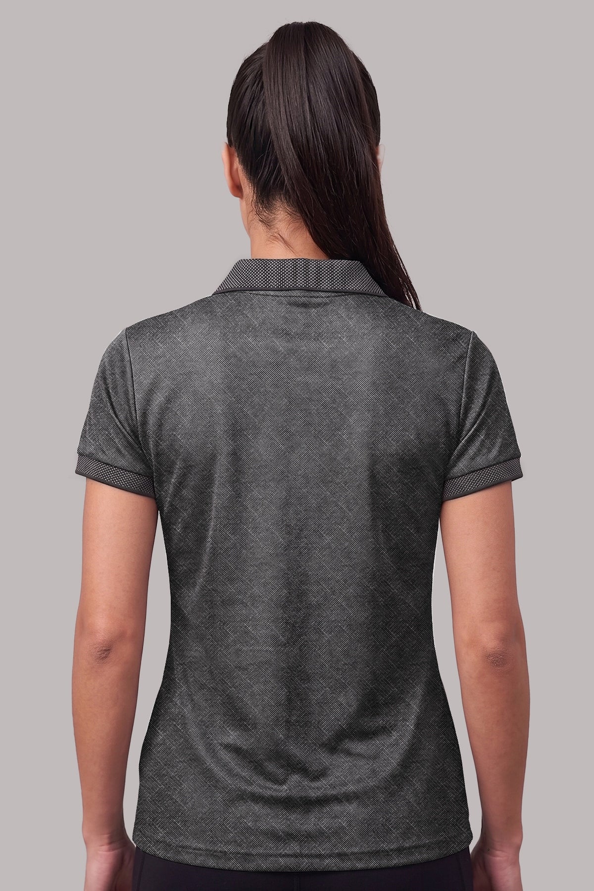 Спортивна футболка-поло Cotton Jacquard D12-F9 Totalfit спина