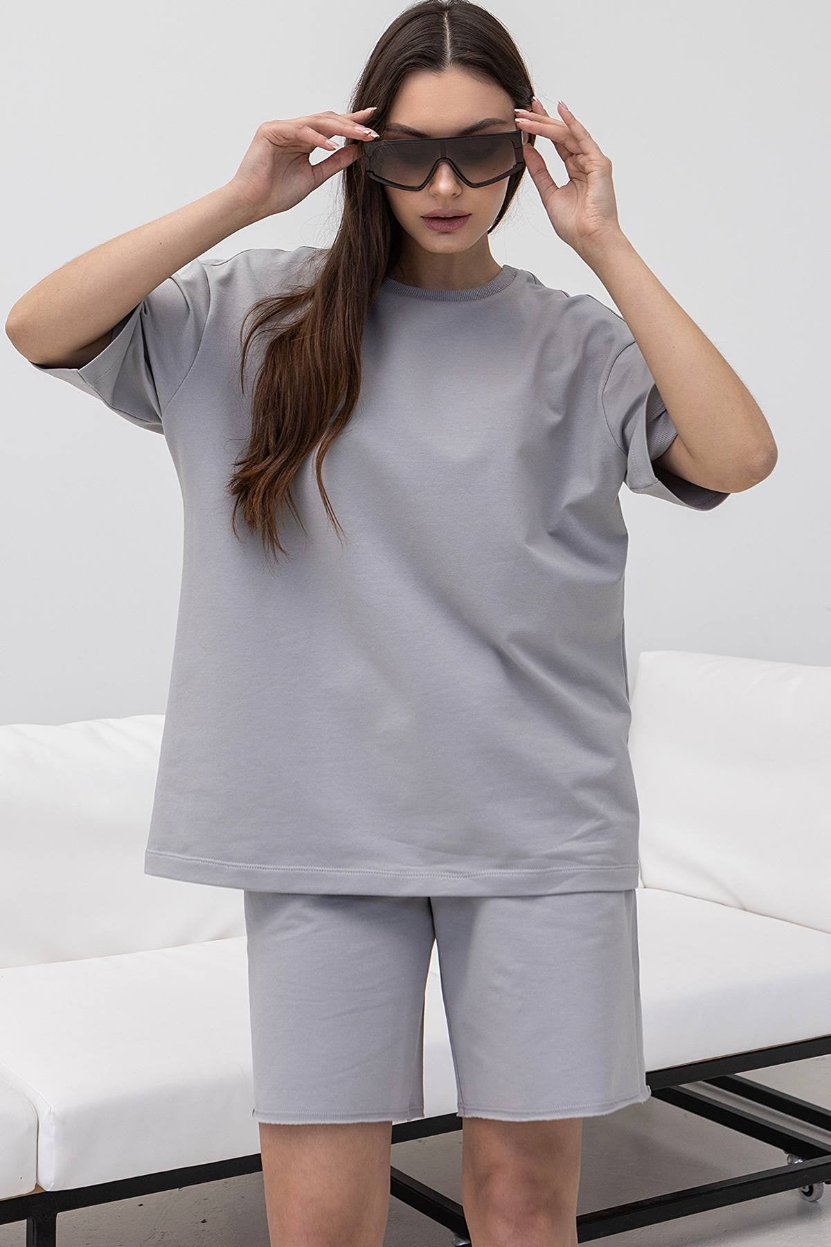 Хлопковый костюм оверсайз D5+H25-LD91