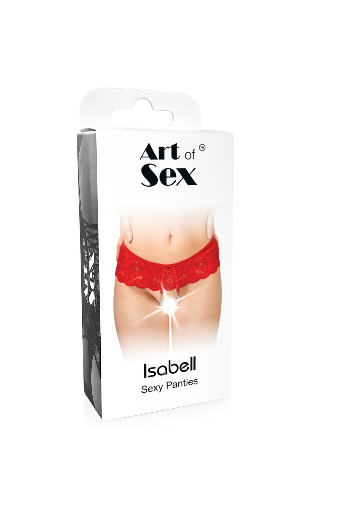 Мереживні трусики з розрізом Isabell white Art of Sex коробка