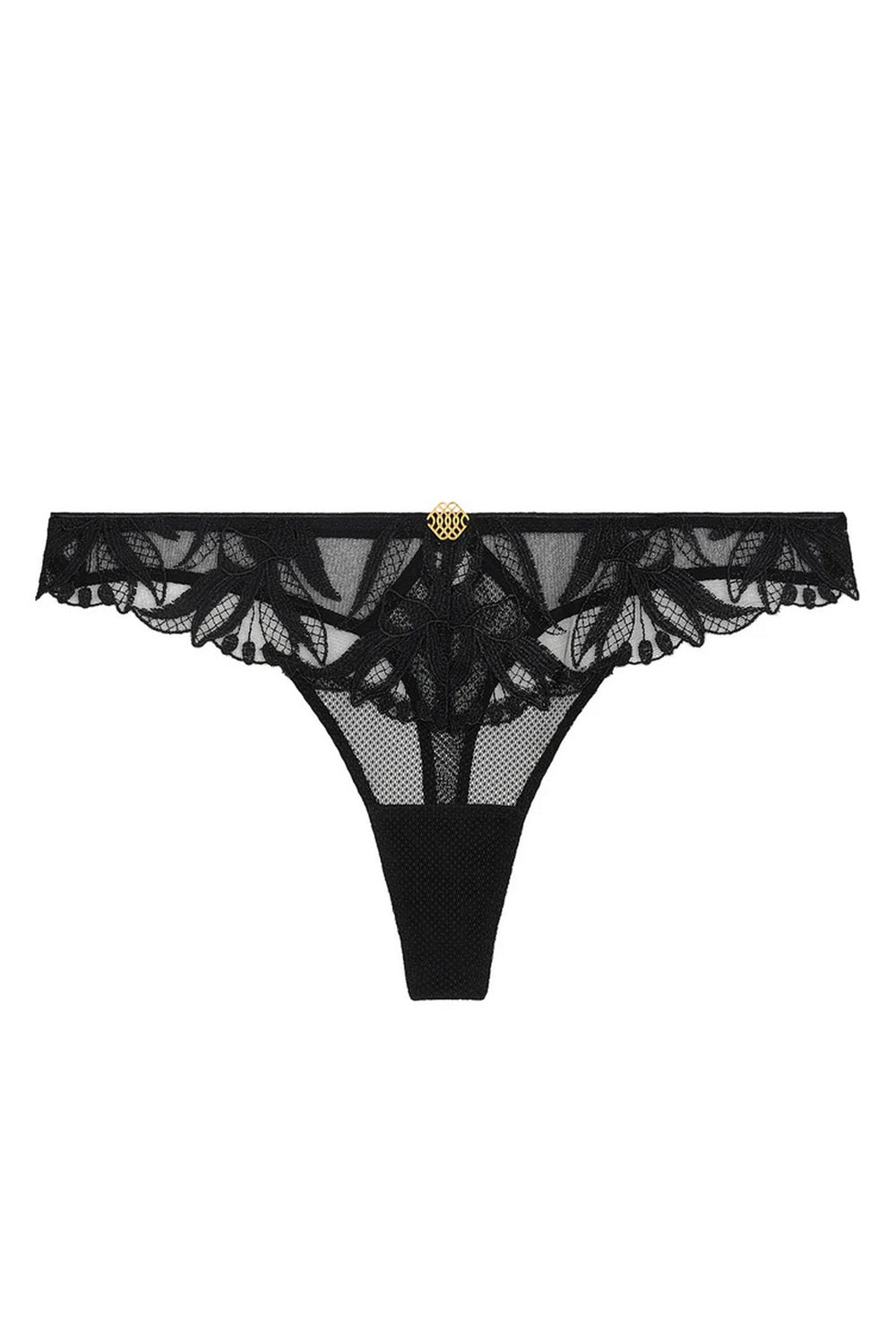 Трусики стрінги з вишивкою 6B26 Sweet Euphoria black