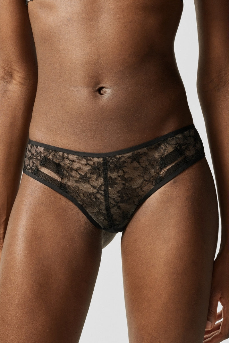 Трусики слип с кружевом 02E6 noir