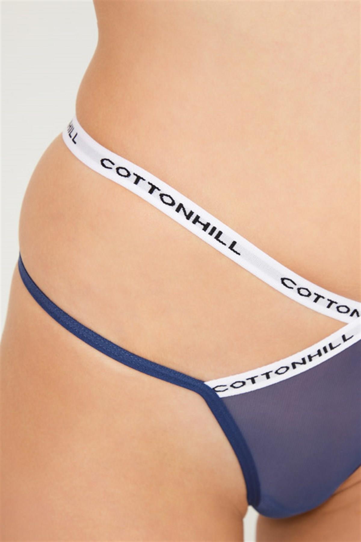 Трусики стринг из микросетки CH6071 dark kobalt