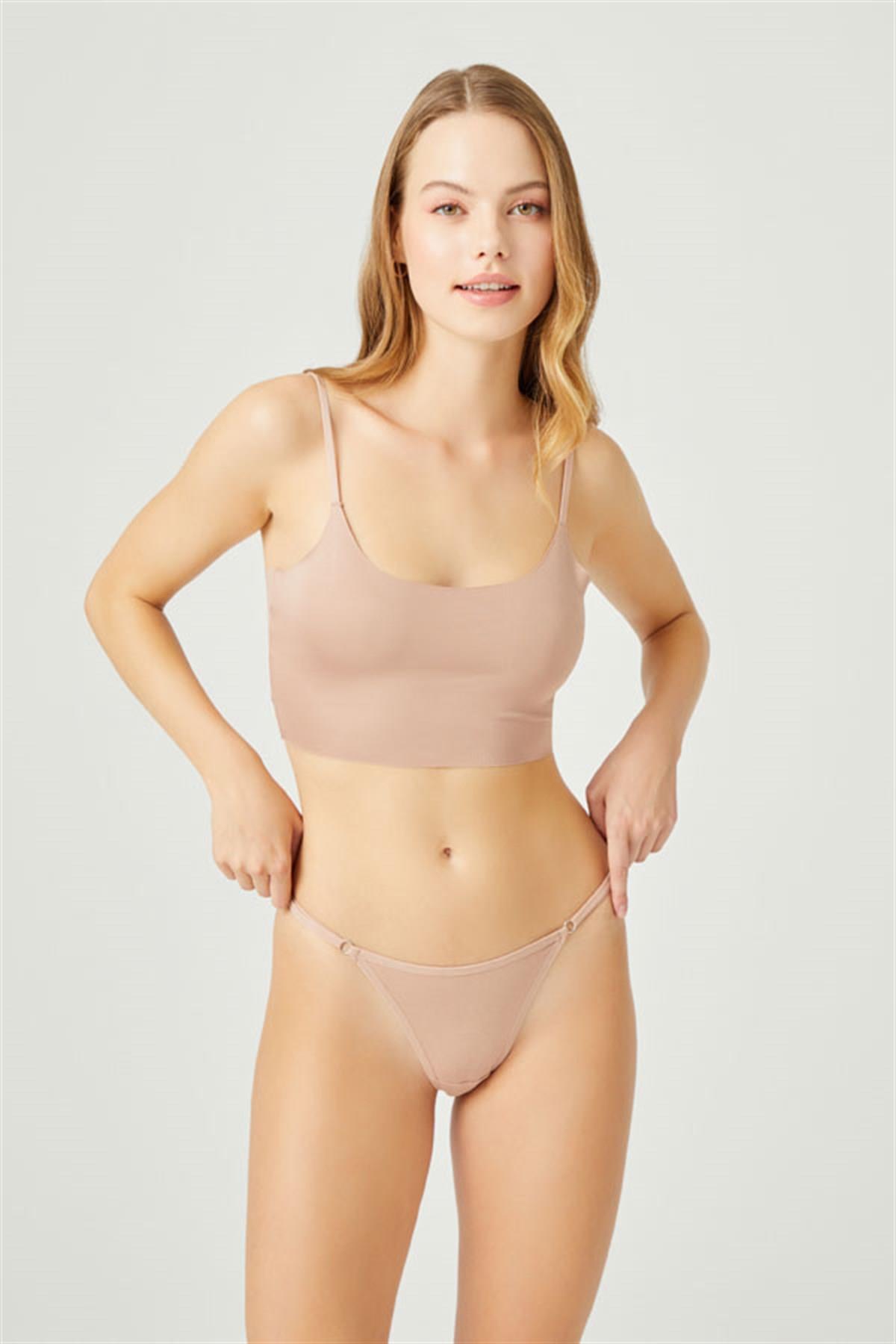 Хлопковые трусики стринг CH6107 brown