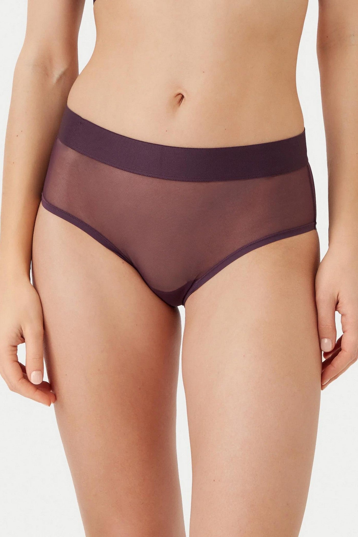 Высокие трусики слип DK8195 plum per