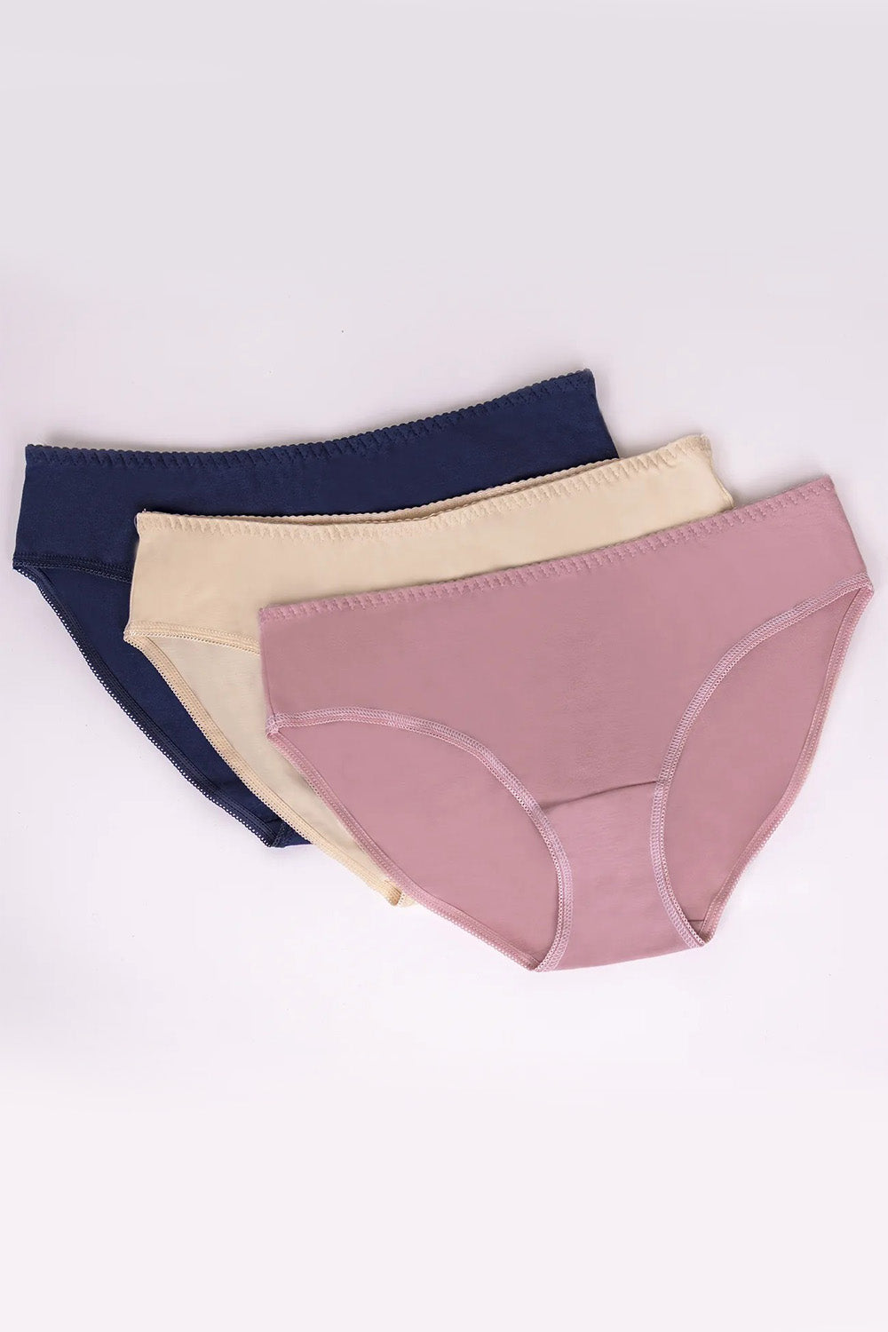 Хлопковые трусики слип 2400N (3 шт.) beige/lila/blue