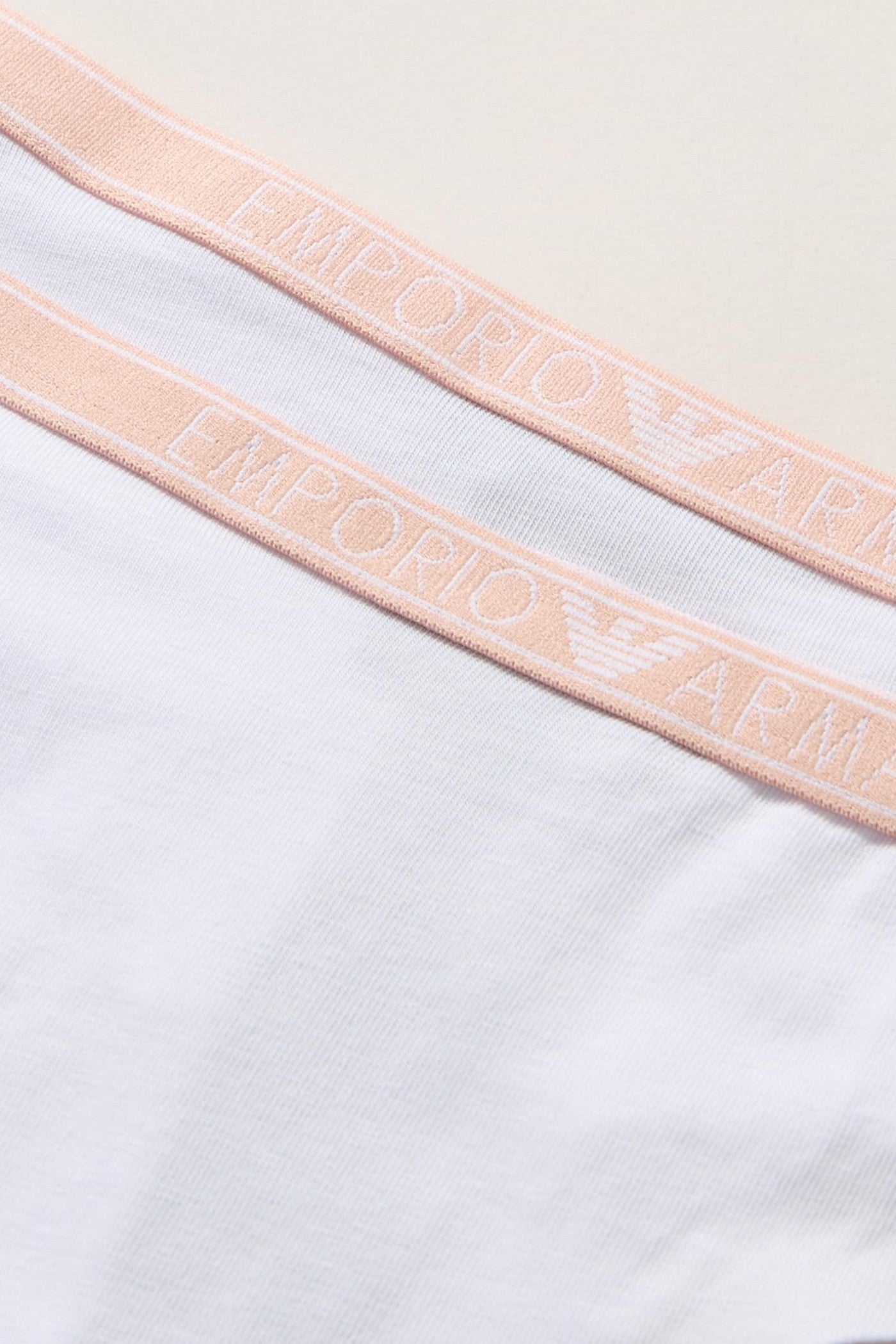Бавовняні трусики стрінги 799059049 (2 шт.) white Emporio Armani пояс