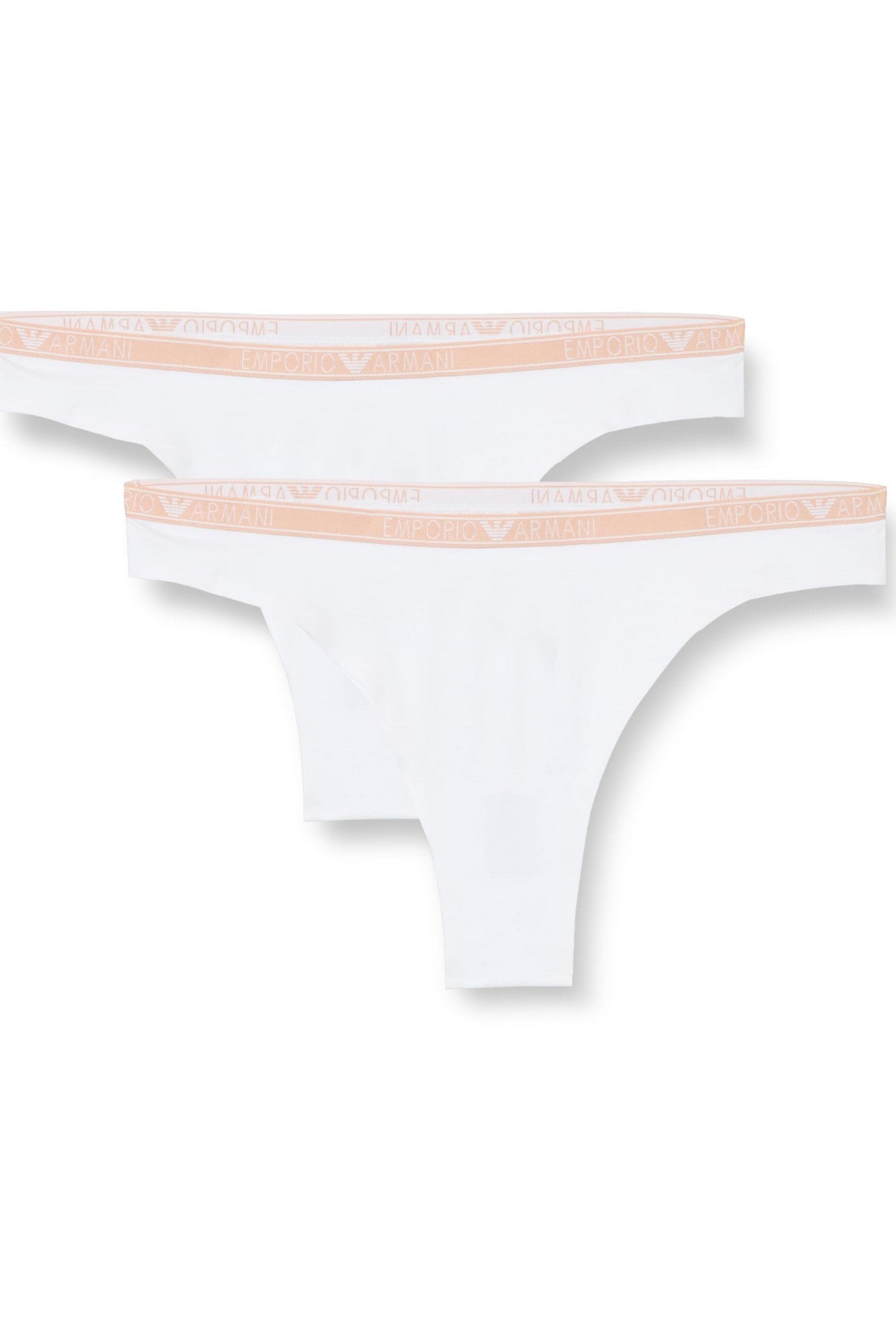 Бавовняні трусики стрінги 799059049 (2 шт.) white Emporio Armani вигляд ззаду