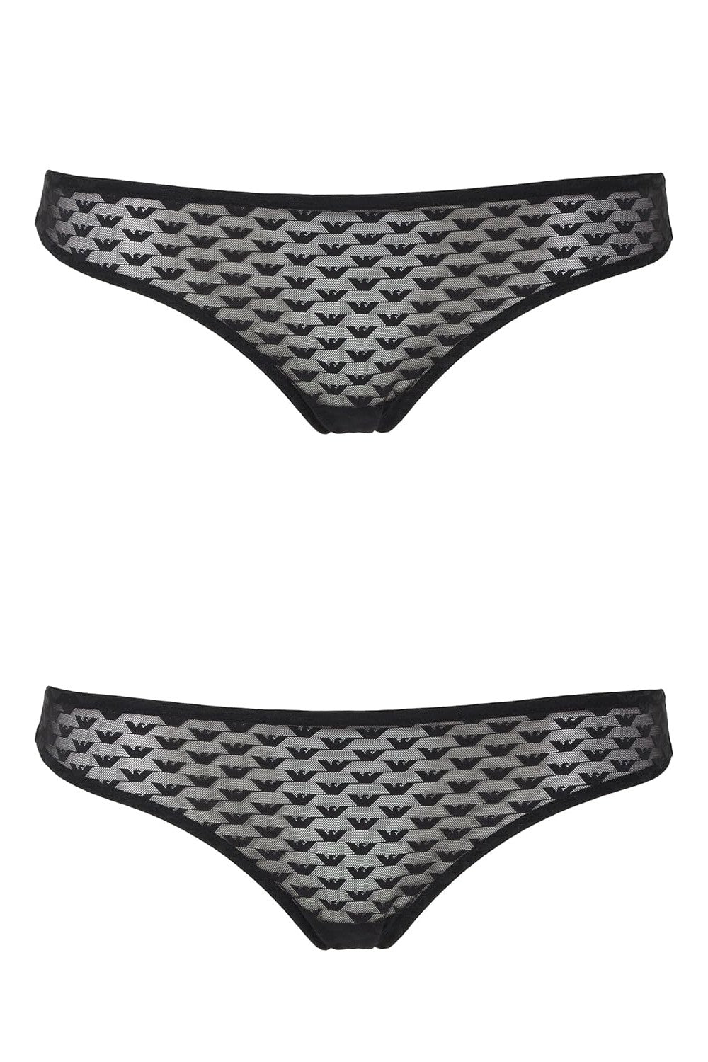 Стрінги із мікросітки 819267509 (2 шт.) black Emporio Armani