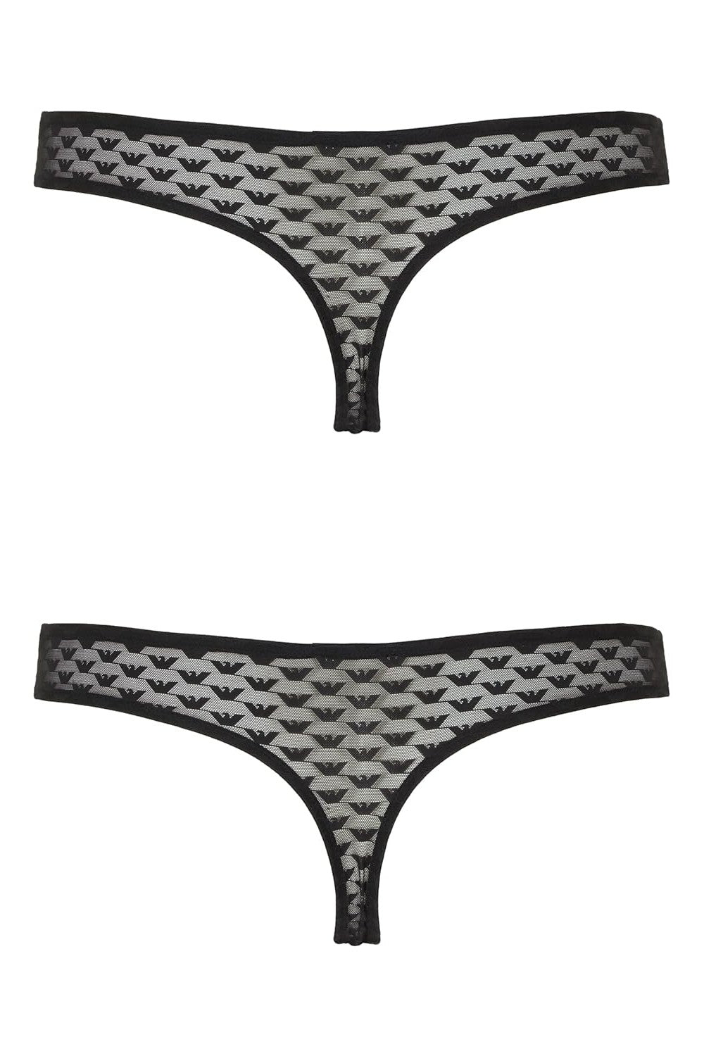 Стрінги із мікросітки 819267509 (2 шт.) black Emporio Armani