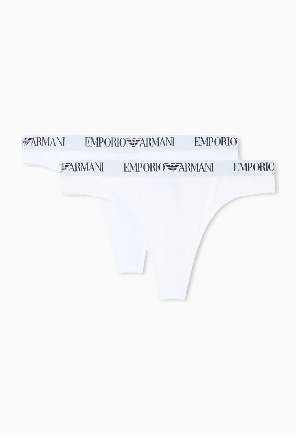 Бавовняні трусики стрінги 845192311 (2 шт.) white Emporio Armani набір