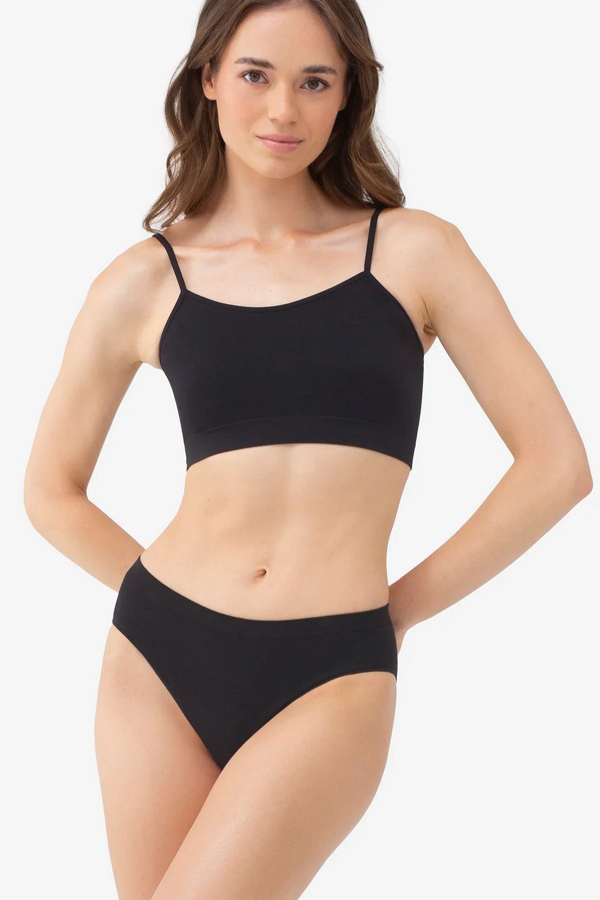 Бесшовные трусики слип Cotton Bikini black
