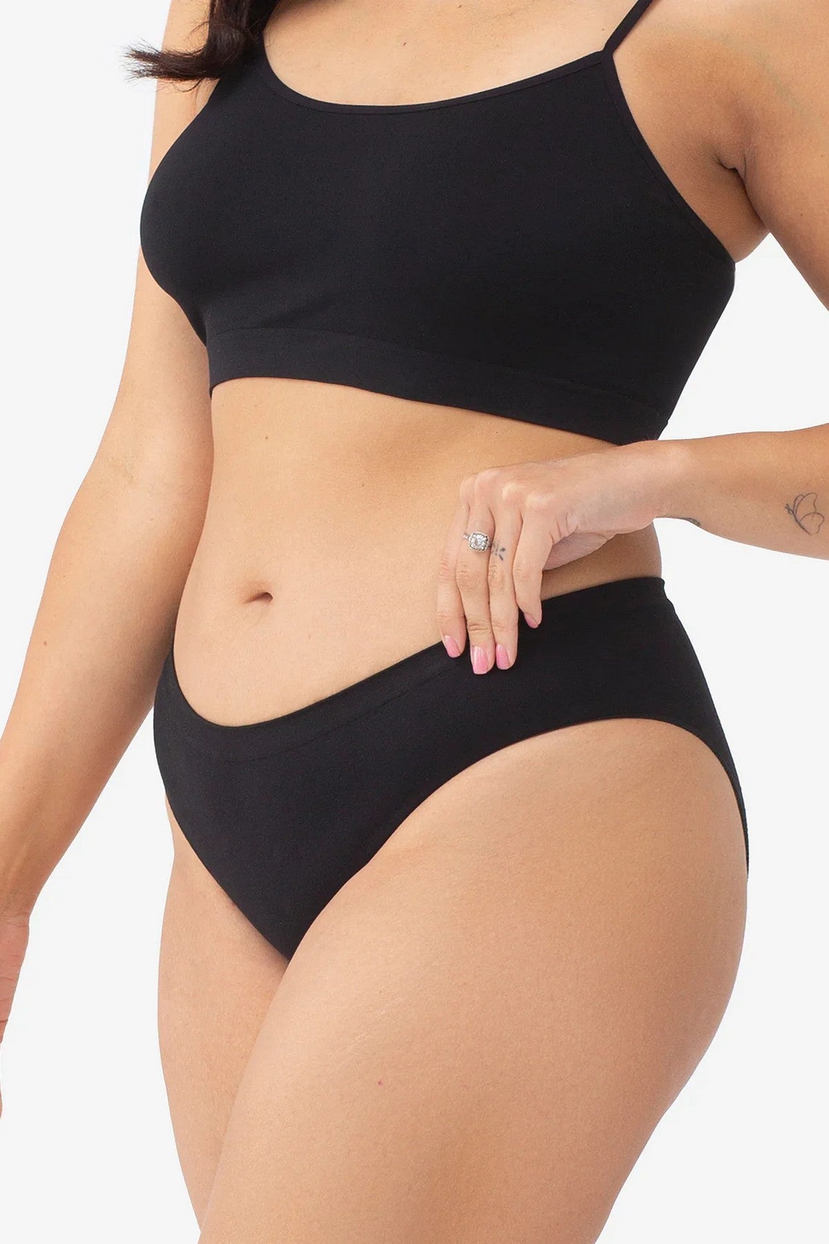 Бесшовные трусики слип Cotton Bikini black