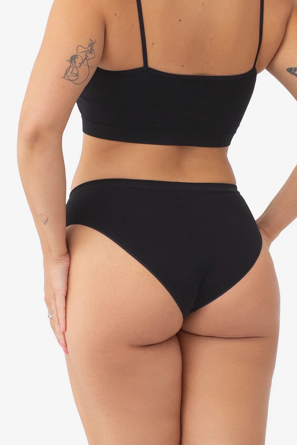 Бесшовные трусики слип Cotton Bikini black
