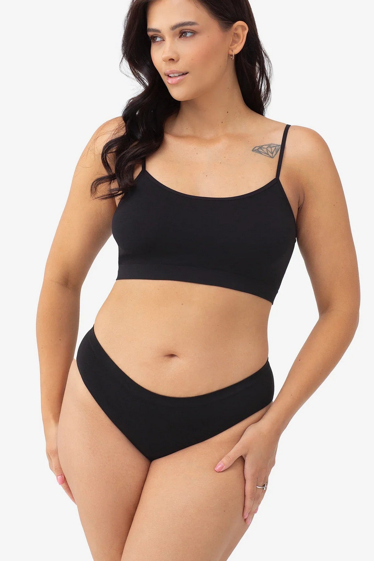 Бесшовные трусики слип Cotton Bikini black