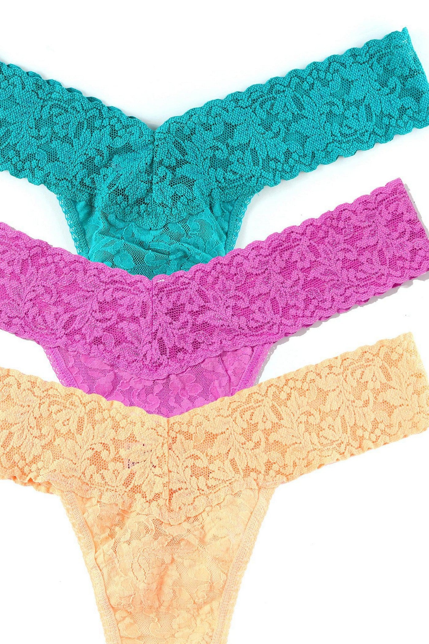Набор трусиков стринг 49113PVPK Signature Lace raspberry ice/vibrant turquoise/apricot crush (3 шт.)