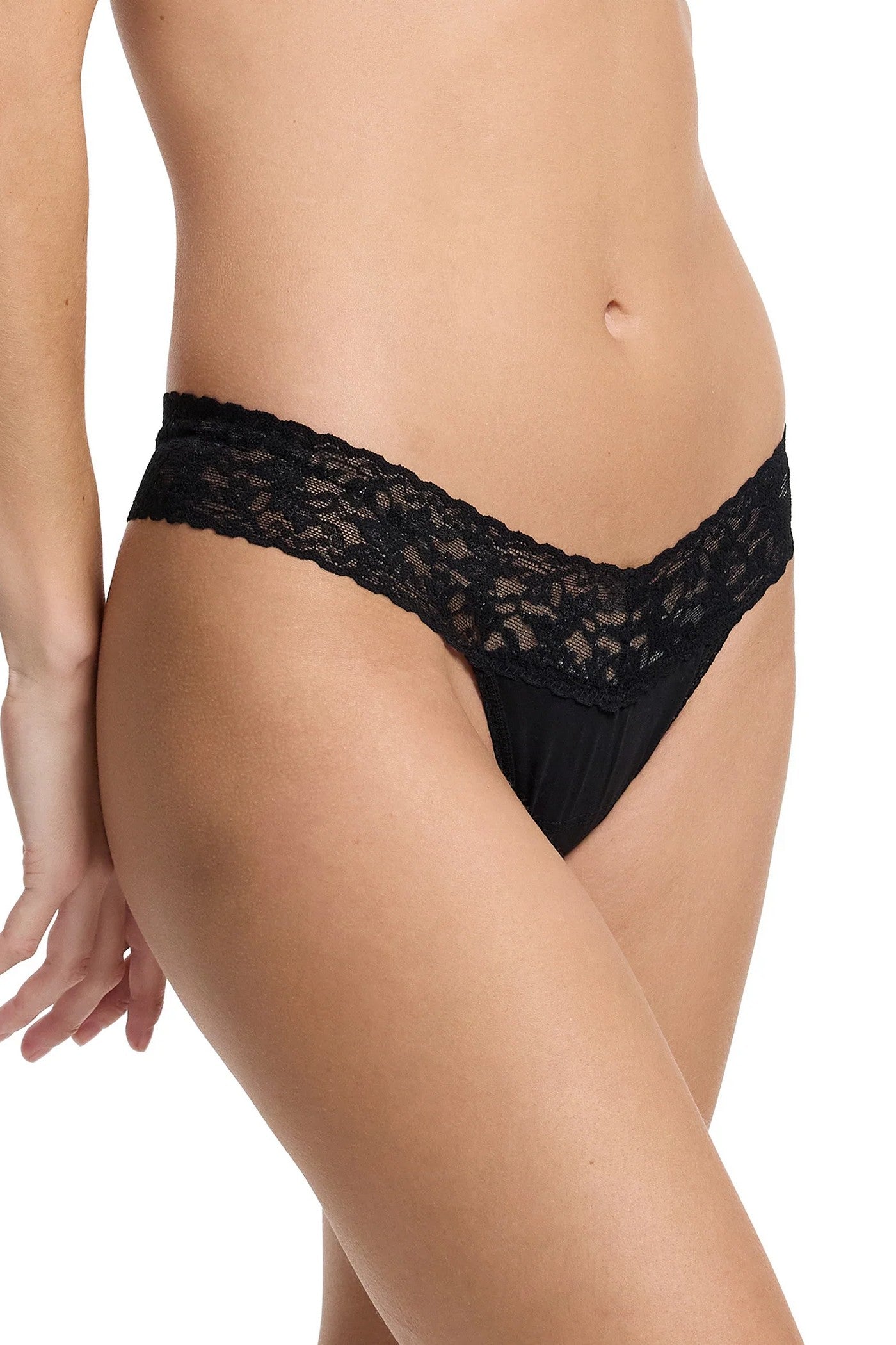 Хлопковые трусики стринг 891581 Cotton black