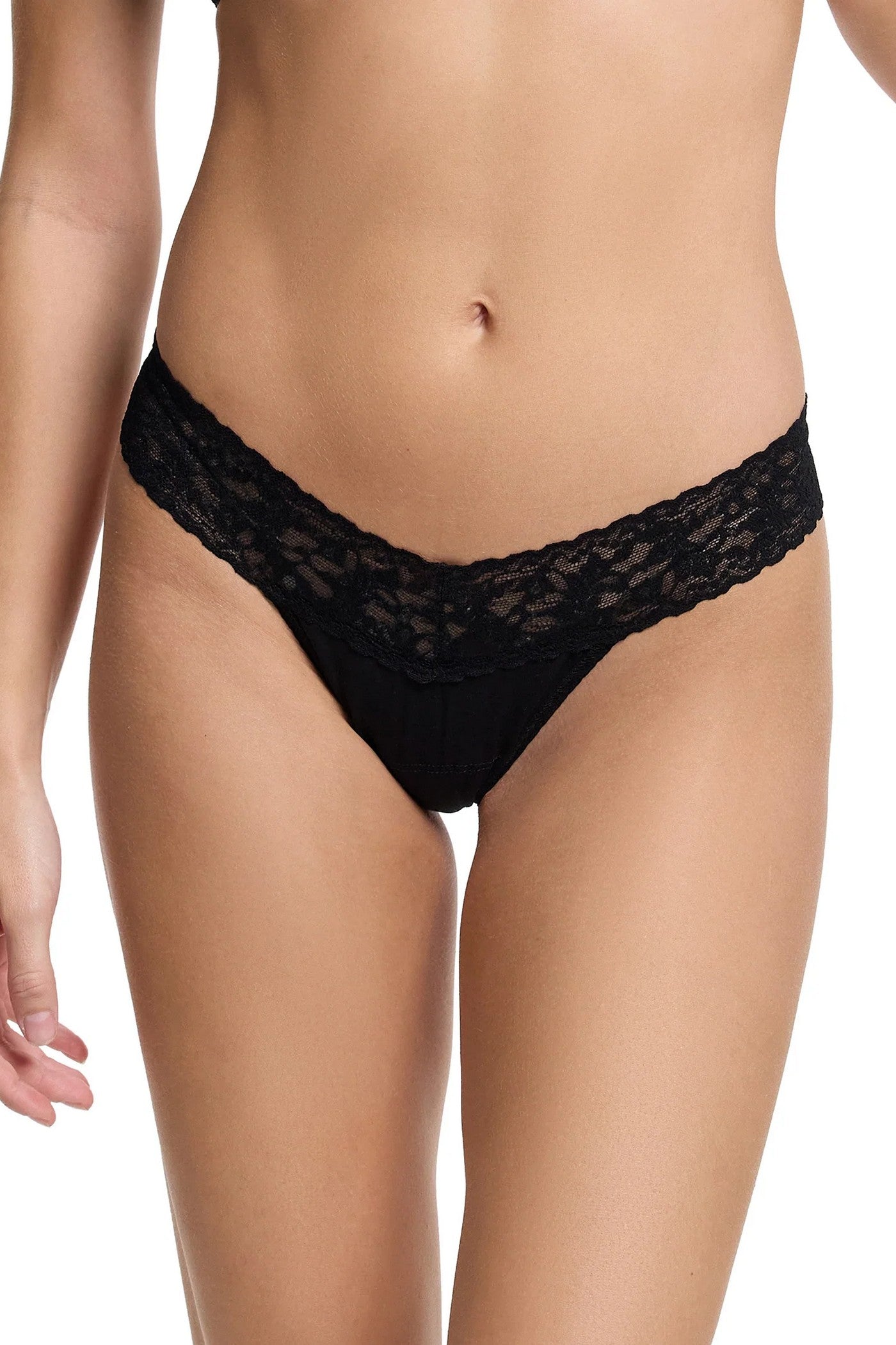 Хлопковые трусики стринг 891581 Cotton black