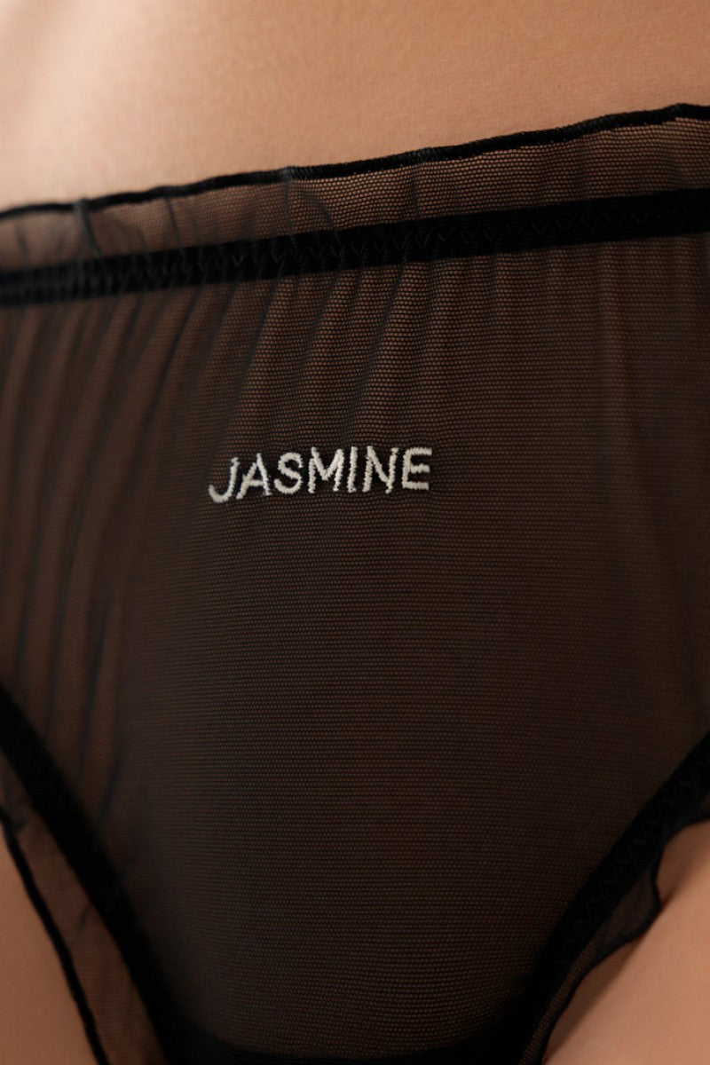 Трусики слип из микросетки 2324/1 Bella black/beige