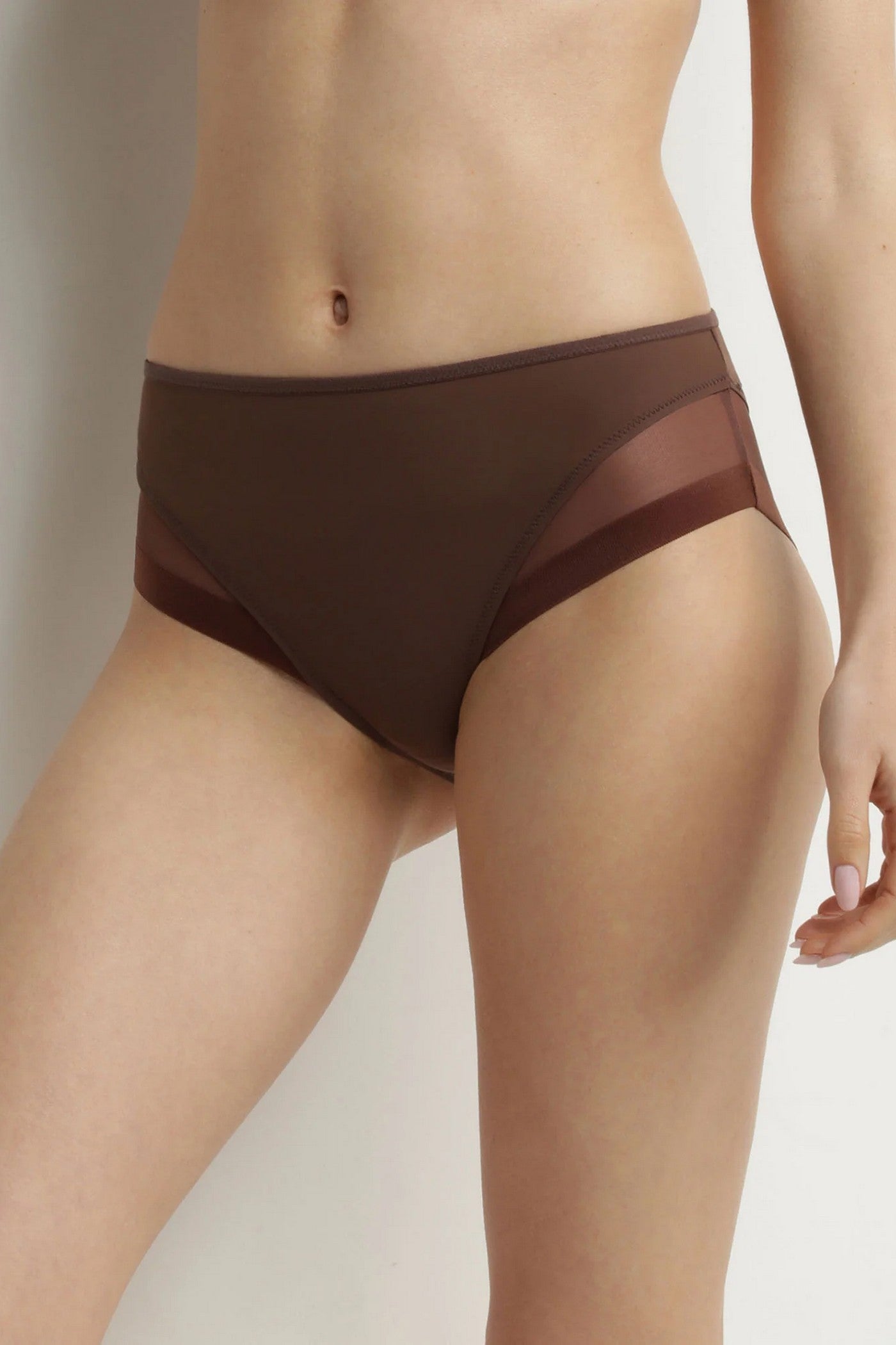 Трусики слип с микросеткой D0A63 Generous marron