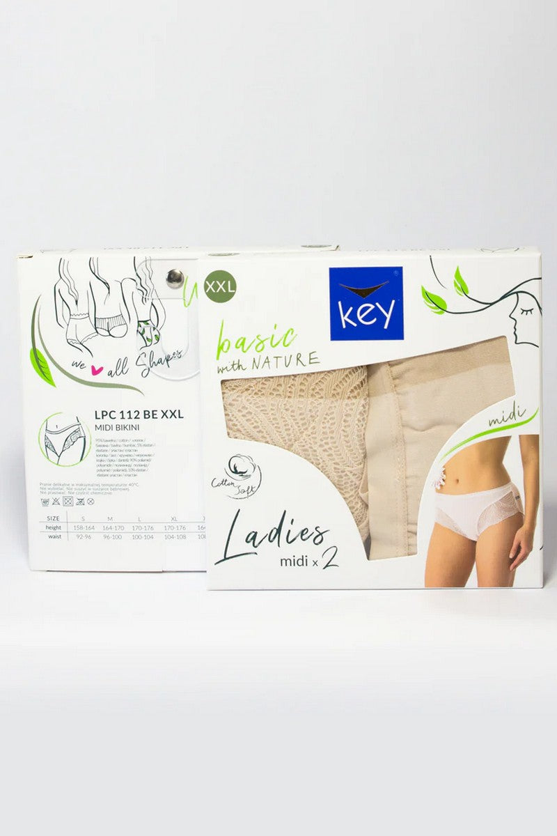 Хлопковые трусики слип LPC 112 (2 шт.) beige